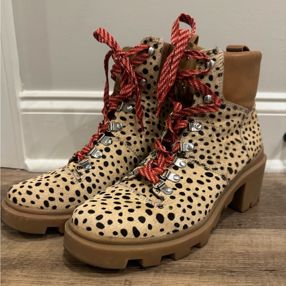 Dolce Vita Animal Print Calf Hair Boots (Size 10)